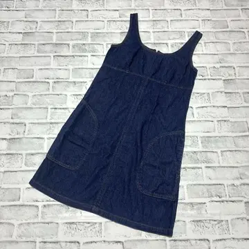 DKNY 데님 점퍼 스커트 무릎 기장 포켓 부착 봄/여름 M 상당