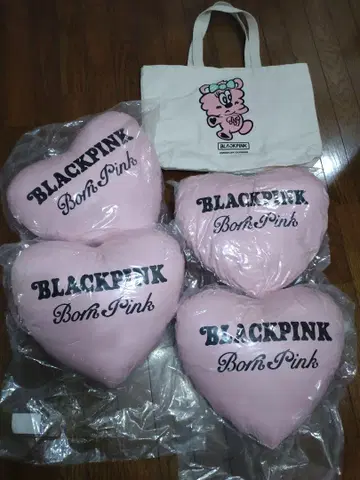 BLACKPINK 하트 모양 쿠션 핑크 약 34cm 4개 세트