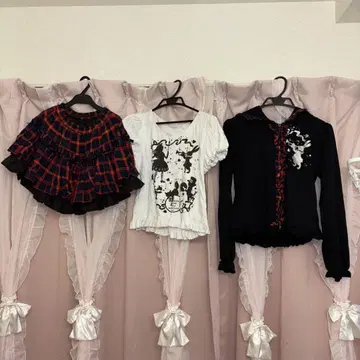 PUTUMAYO 상의 후드티 스커트 3개 세트 y2k