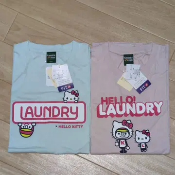 택 포함 LAUNDRY 헬로키티 티셔츠 L 사이즈 2장 세트