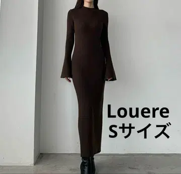 Louere 루에레 리브 니트 타이 롱 원피스 브라운 S 사이즈