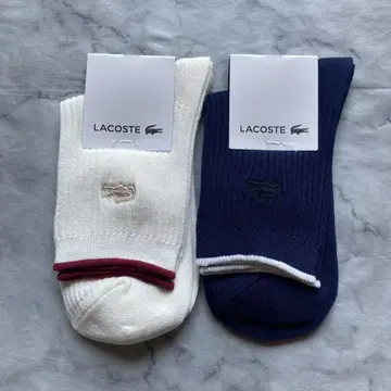라코스테 여성용 양말 2켤레 22~24cm 화이트 네이비 기프트