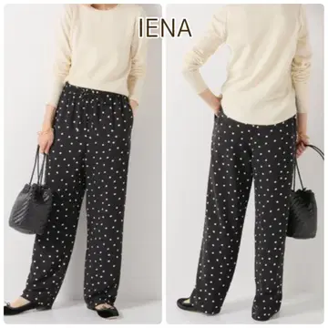 IENA 이에나 도트 트윌 이지 팬츠 허리밴딩 드로코드 도트