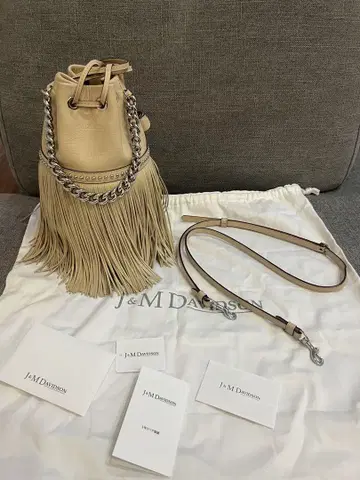 J&M DAVIDSON 카니발 프린지 숄더백 한정판 베이지
