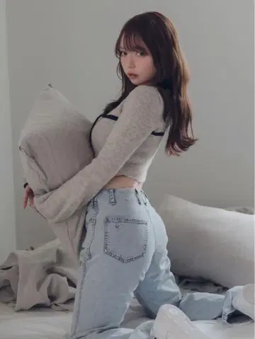 정품 andmary Heart point denim M