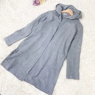 PLST 플라스테 (M) 오픈 코트 얇은 소재 후드 부착 롱 기장