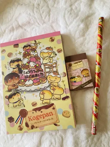 초레어 헤이세이 레트로 코게판 쇼콜라 페어 메모장 지우개 연필 미사용