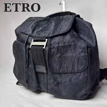 새상품급 에트로 ETRO 백팩 페이즐리 무늬 복조리 나일론 블랙