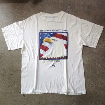 구제 의류 USED EAGLE 프린트 T 셔츠
