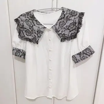 앙크루즈 레이스 세일러 블라우스