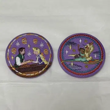 디즈니 자수 캔뱃지 라푼젤 알라딘