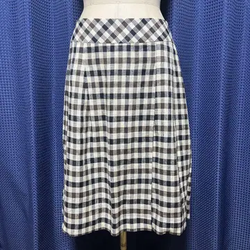 Aquascutum 아쿠아 스큐텀 린넨 스커트 체크
