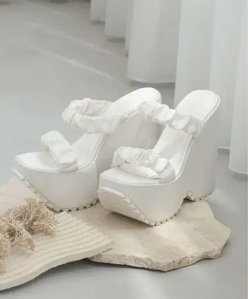 Darich 새틴 플랫폼 샌들 화이트 M