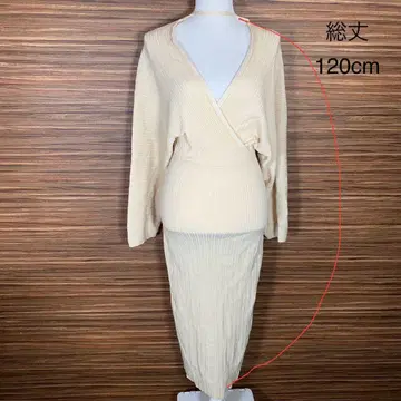 쉬인 SHEIN 니트 롱 원피스 M 사이즈 베이지 긴팔 무지