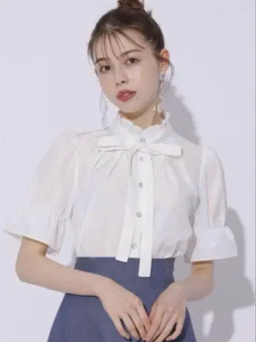 swingle 리본 포함 스트라이프 셔츠