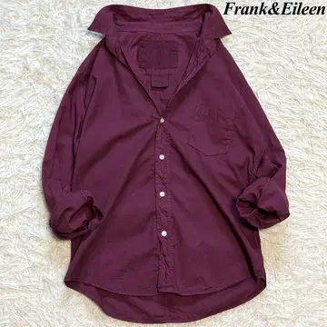 FRANK&EILEEN 셔츠 긴팔 코튼 보르도 XS 면 퍼플 계열