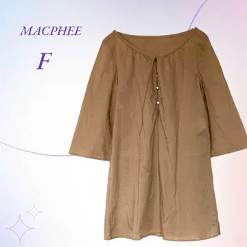 MACPHEE 맥피 / 프론트 버튼 5부 소매 코튼 셔츠 긴 길이