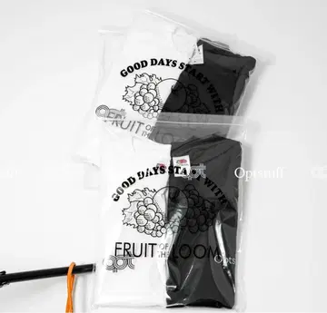 OPTSTUFF FRUIT OF THE LOOM 자수 2PACK 티셔츠