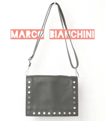 MARCO BIANCHINI 다크 그린 백 천연 가죽 새상품급