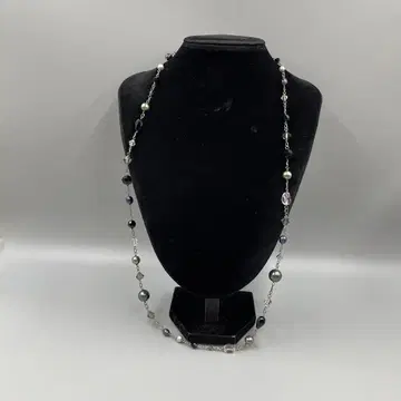펄 크리스탈 롱 목걸이
