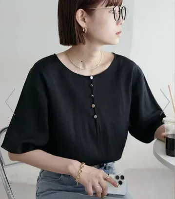 Discord [새상품] 앞뒤 2WAY 시어 골드 버튼 풀오버