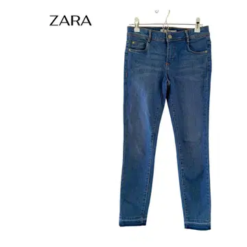 ZARA 자라 스트레이트 컷 스키니 데님 블루 거의 미사용
