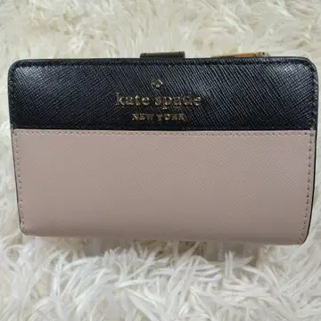 kate spade new york 접이식 지갑 절개 블랙 핑크