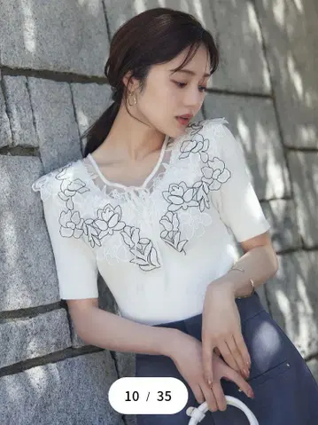 프로포션 바디 드레싱 케이프풍 레이스 니트