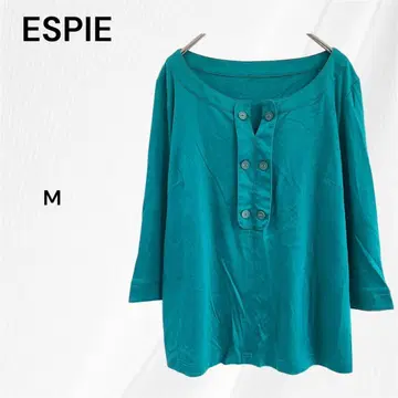 에스피에 ESPIE 블라우스 5부 소매 상의 M 그린 봄/여름