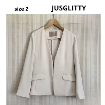 새상품급! JUSGLITTY 워셔블 V넥 노카라 자켓 2