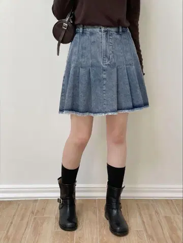 09women 데님 플리츠 미니 스커트 사이즈 3