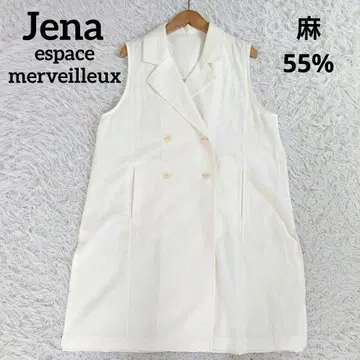 Jena espace merveilleux 린넨 더블 베스트 롱 마 혼방