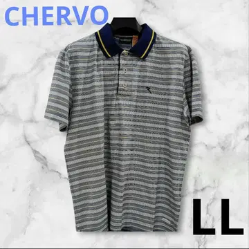 CHERVO 폴로 셔츠 블루/화이트/옐로우 스트라이프 52