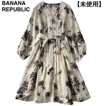 미사용 BANANAREPUBLIC 바나나리퍼블릭 원피스 사파리 패턴