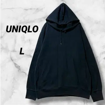 1191 유니클로 블랙 심플 후드티 루즈한 실루엣 남성용 L