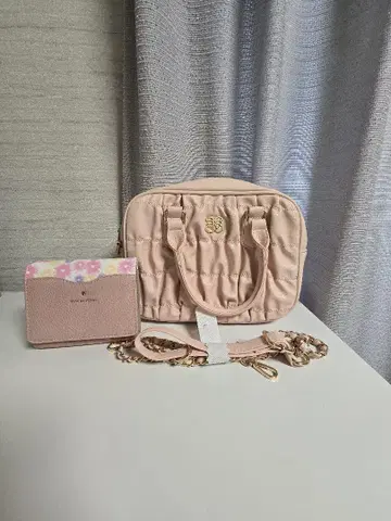 핑크 퀼팅 숄더백