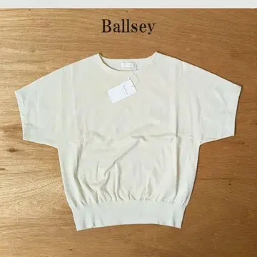 Ballsey 화이트 베이지 니트 드라이 코튼 하프 슬리브 풀오버