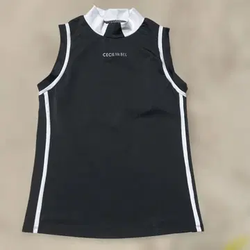 CECIL McBEE 블랙 슬리브리스 셔츠
