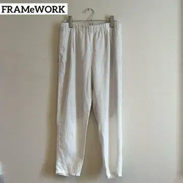 FRAMeWORK 프렌치 린넨 이지 테이퍼드 팬츠 화이트 36