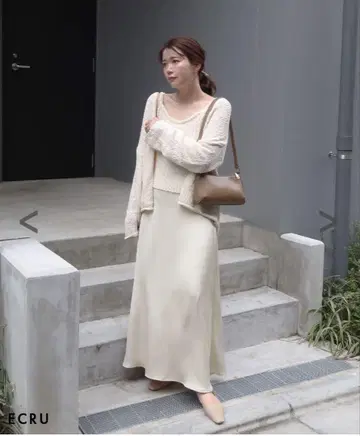 HARUKA DESIGN 새틴 스커트 에크루 TALL 사이즈