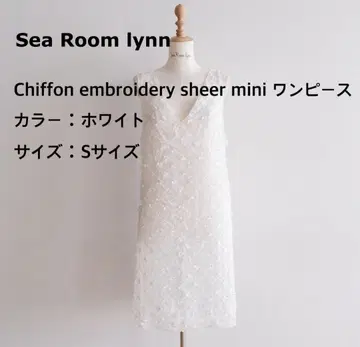 Chiffon embroidery sheer mini 원피스