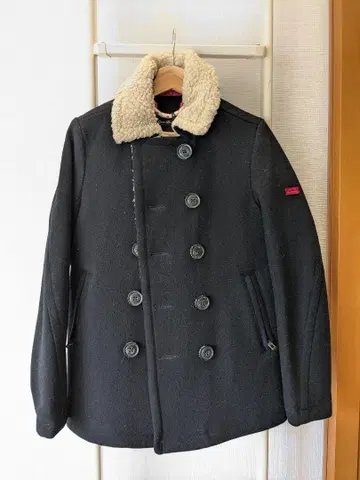 Superdry 블랙 피코트 gene pea coat