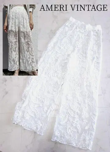 아메리 메디 자수 튤 팬츠