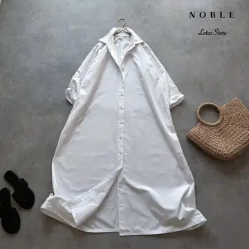 NOBLE(노블) 와이드 실루엣 셔츠 칼라 원피스