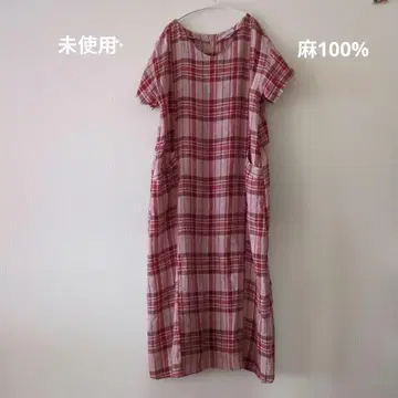 미사용 린넨 100% 원피스
