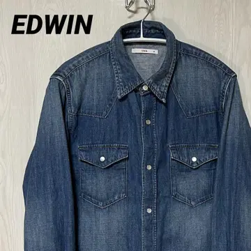 구제 의류 EDWIN 웨스턴 바지 데님 셔츠 인디고 M
