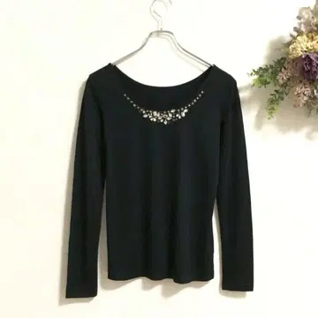 아프리카타로 긴팔 블라우스 티셔츠 M 블랙 비쥬 포함 b942