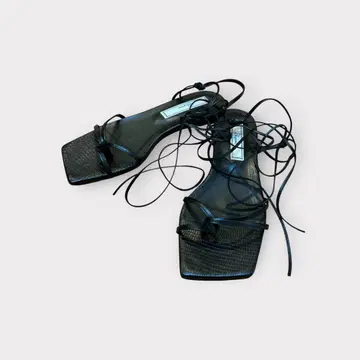 Dyhana. 레이스업 가죽 23.5cm 샌들 디아나 도트