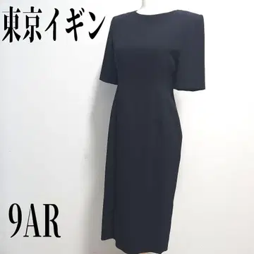 고급 예복 블랙 포멀 원피스 반팔 슬릿 9AR 도쿄 이긴