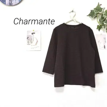 9481 charmante 7부 소매 티셔츠 무지 얇은 소재 레트로